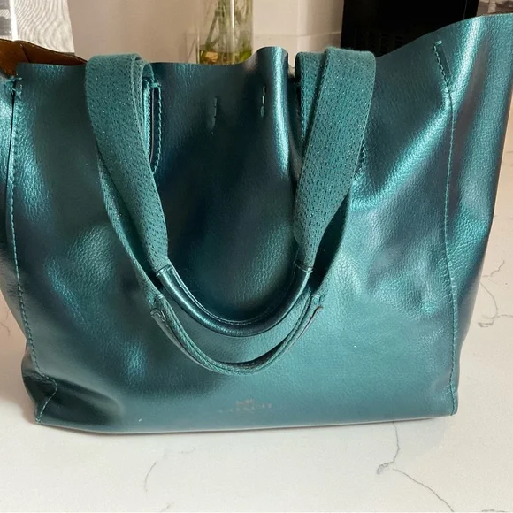 Metallic Coach Teal Derby Bag - Picture 2 of 4